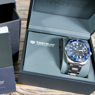 Tag Heuer Aquaracer Calibre 5 Blue Dial Silver Steel Strap Watch for Men - WAY201B.BA0927 Buy Now By Tag Heuer