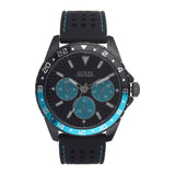 Guess Odyssey Quartz Black Dial Black Leather Strap Watch For Men - W1108G5 Buy Now By Guess