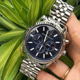 Michael Kors Lexington Chronograph Blue Dial Silver Steel Strap Watch for Men - MK8280 Buy Now By Michael Kors