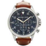 Michael Kors Gage Chronograph Blue Dial Brown Leather Strap Watch For Men - MK8362 Buy Now By Michael Kors
