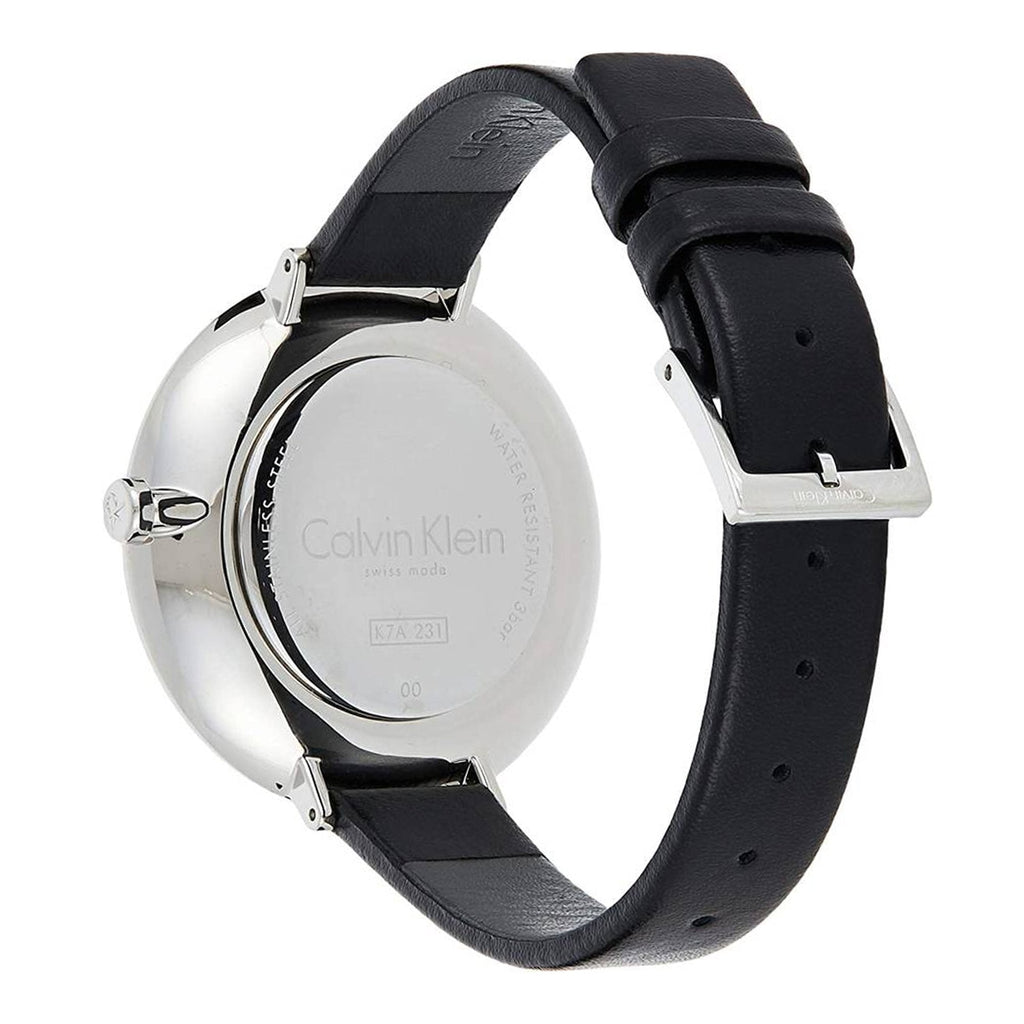 Calvin Klein Full Moon Black Dial Black Leather Strap Watch for Women - K8Y231C1 Buy Now By Calvin Klein