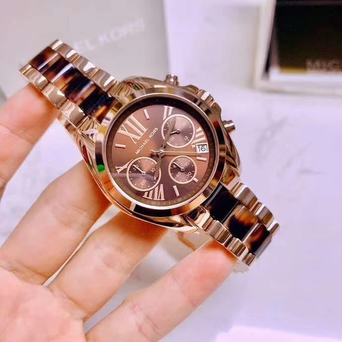 Michael Kors Bradshaw Chronograph Brown Dial Two Tone Steel Strap Watch For Women - MK5944 Buy Now By Michael Kors