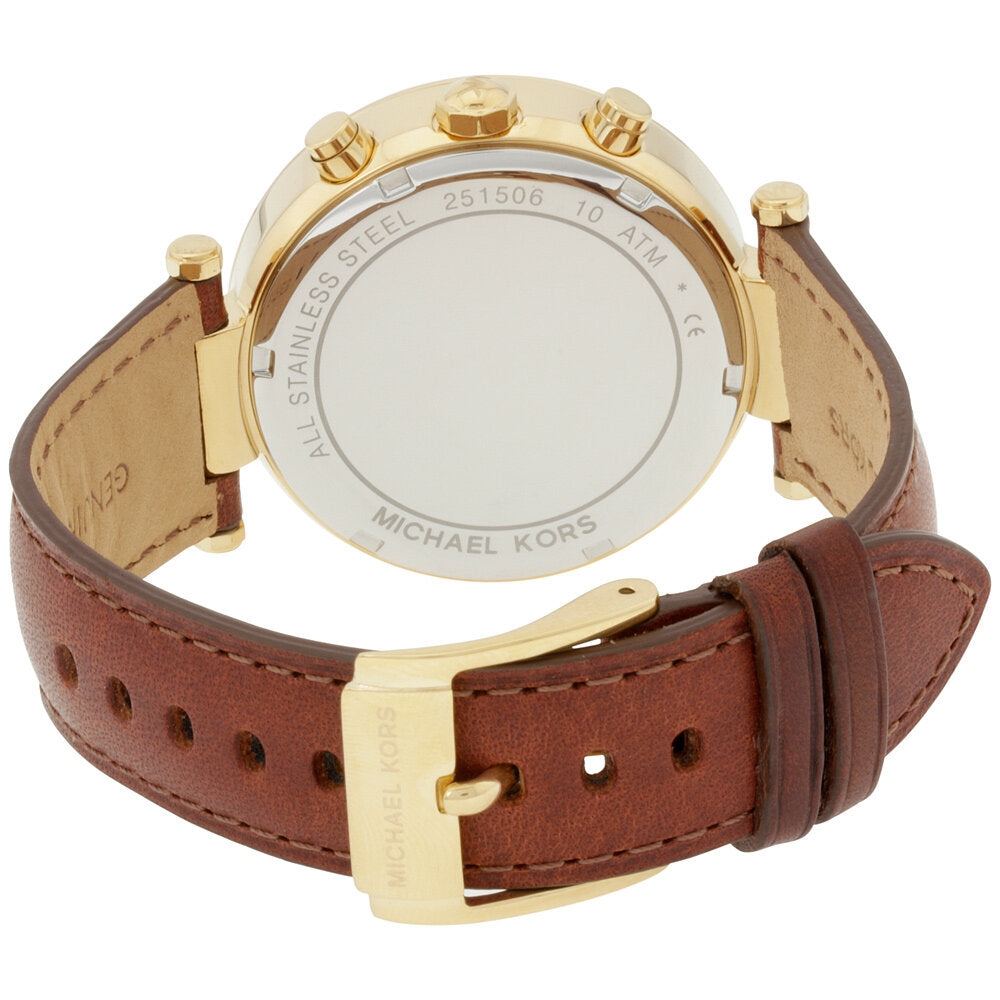 Michael Kors Parker Champagne Gold Dial Brown Leather Strap Watch for Women - MK2249 Buy Now By Michael Kors