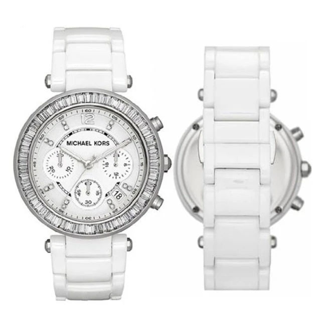 Michael Kors Parker White Dial White Leather Strap Watch for Women - MK5848 Buy Now By Michael Kors