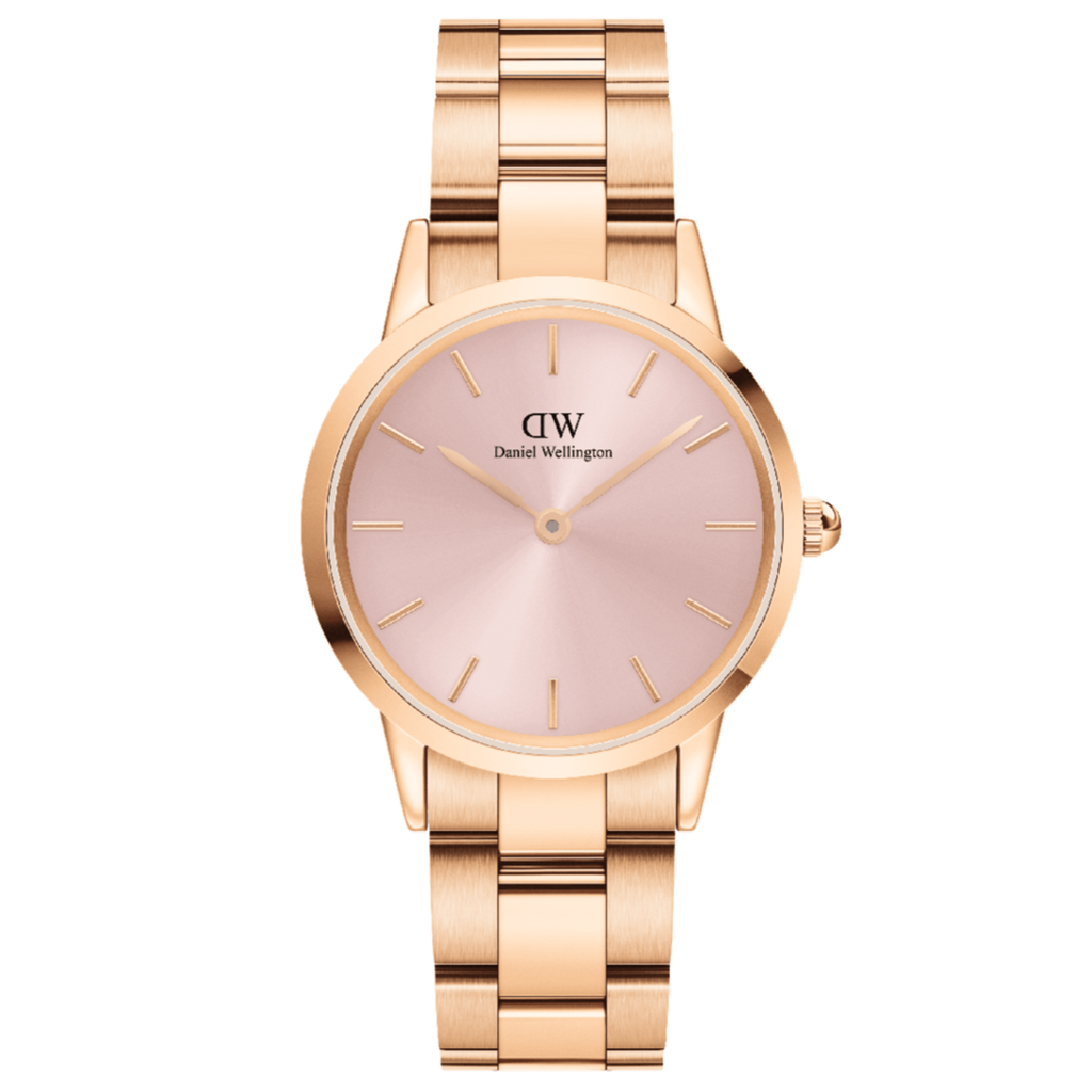 Daniel Wellington Iconic Link Unitone Rose Gold Dial Rose Gold Steel Strap Watch For Women - DW00100401 Buy Now By Daniel Wellington