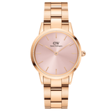 Daniel Wellington Iconic Link Unitone Rose Gold Dial Rose Gold Steel Strap Watch For Women - DW00100401 Buy Now By Daniel Wellington