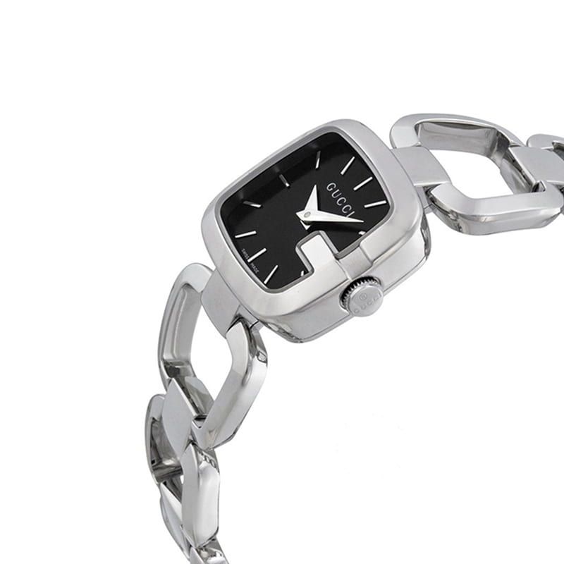 Gucci G Gucci Black Dial Silver Steel Strap Watch For Women - YA125510 Buy Now By Gucci