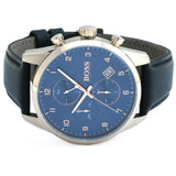 Hugo Boss Skymaster Chronograph Blue Dial Black Leather Strap Watch for Men - 1513783 Buy Now By Hugo Boss