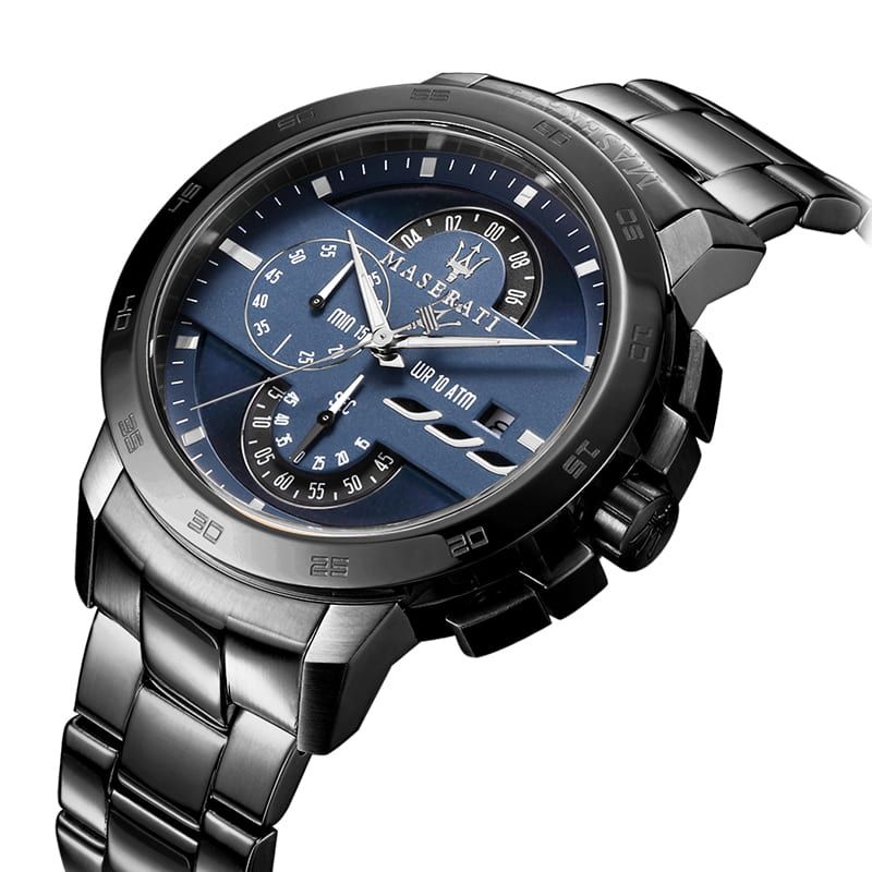 Maserati Ingegno Tachymeter Blue Dial Black Steel Strap Watch For Men - R8873619001 Buy Now By Maserati