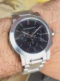Burberry The City Black Dial Silver Steel Strap Watch for Men - BU9351 Buy Now By Burberry