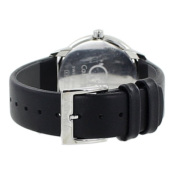 Calvin Klein Minimal Silver Dial Black Leather Strap Watch for Men - K3M221CY Buy Now By Calvin Klein