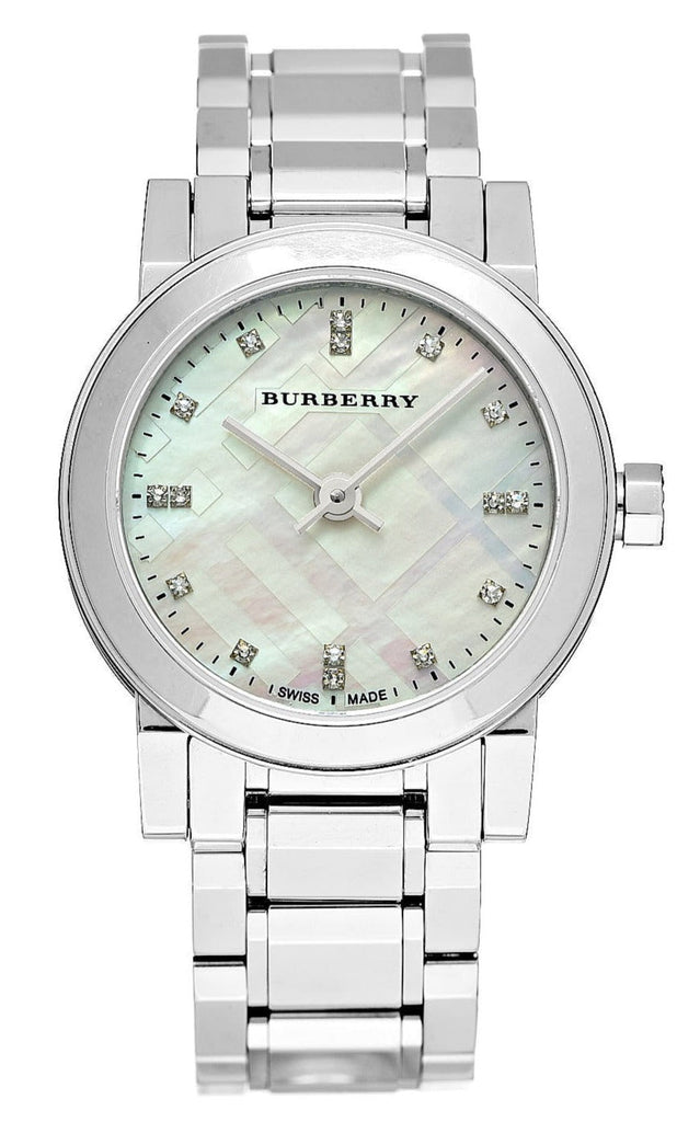 Burberry The City Diamonds Mother of Pearl Dial Silver Steel Strap Watch for Women - BU9224 Buy Now By Burberry