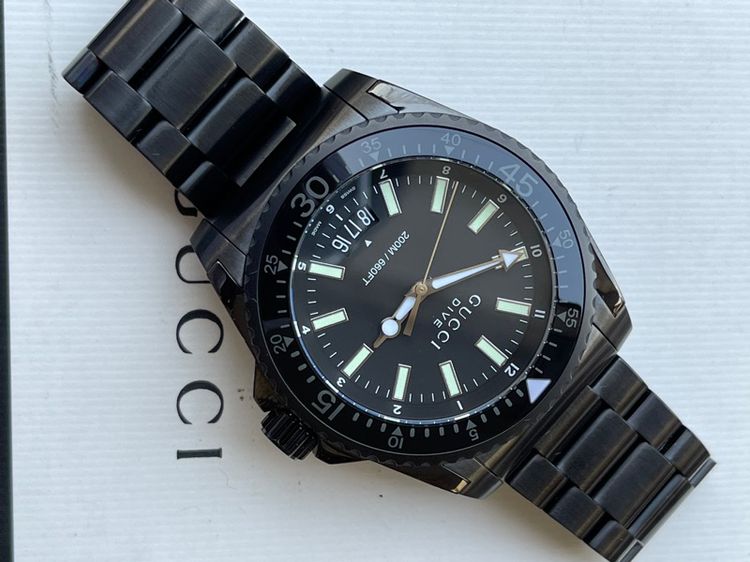 Gucci Dive Quartz Black Dial Black Steel Strap Watch For Men - YA136205 Buy Now By Gucci