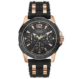 Guess Oasis Black Dial Two Tone Steel Strap Watch for Men - W0366G3 Buy Now By Guess
