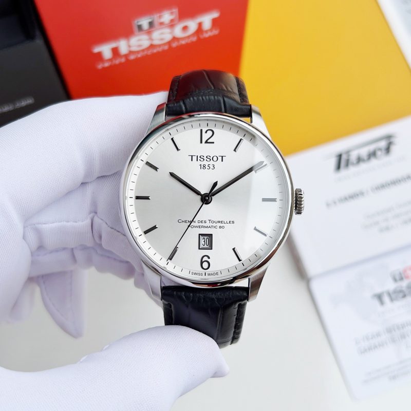 Tissot Chemin Des Tourelles Powermatic 80 Silver Dial Black Leather Strap Watch For Men - T099.407.16.037.00 Buy Now By Tissot