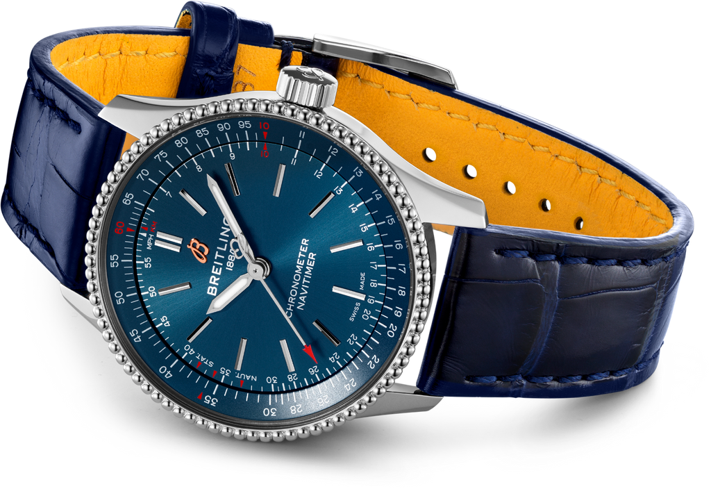 Breitling Navitimer Automatic 35 Blue Dial Blue Leather Strap Watch for Men - A17395161C1P1 Buy Now By Breitling