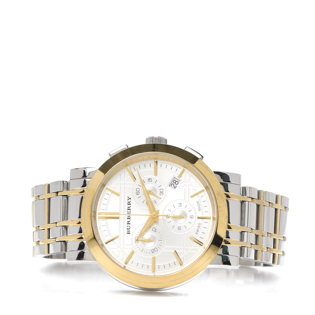 Burberry The City White Dial Two Tone Steel Strap Watch for Men - BU9751 Buy Now By Burberry