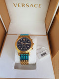 Versace Sport Tech Chronograph Black Dial Gold Steel Strap Watch for Men - VELT00419 Buy Now By Versace