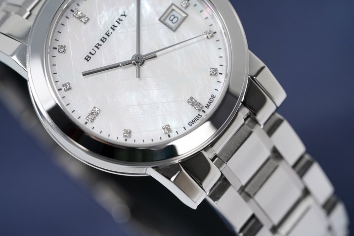 Burberry The City Diamonds Silver Dial Silver Steel Strap Watch for Women - BU9125 Buy Now By Burberry