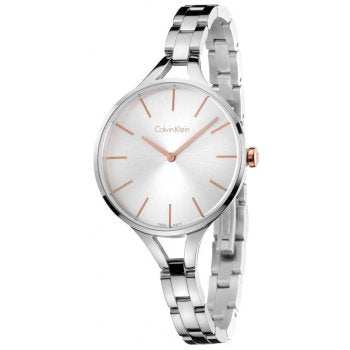Calvin Klein Graphic Silver Dial Silver Steel Strap Watch for Women - K7E23B46 Buy Now By Calvin Klein