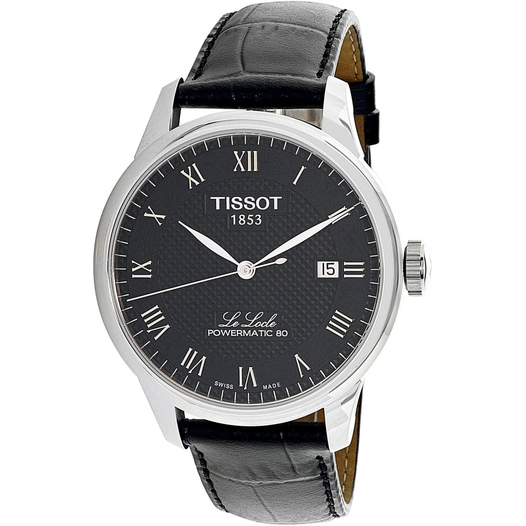 Tissot Le Locle Powermatic 80 Black Dial Black Leather Strap Watch For Men - T006.407.16.053.00 Buy Now By Tissot