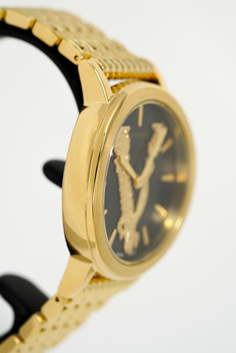 Versace Virtus Quartz Black Dial Gold Steel Strap Watch for Women - VEHC00619 Buy Now By Versace