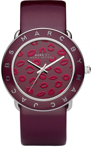 Marc Jacobs Amy Red Dial Burgundy Leather Strap Watch for Women - MBM1162 Buy Now By Marc Jacobs