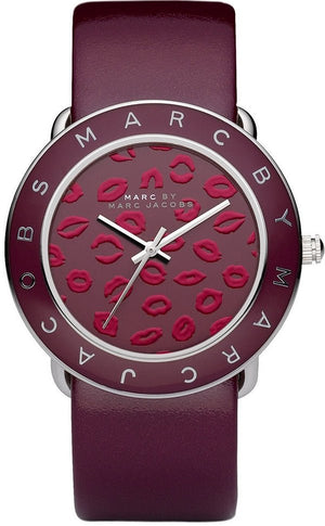 Marc Jacobs Amy Red Dial Burgundy Leather Strap Watch for Women - MBM1162 Buy Now By Marc Jacobs