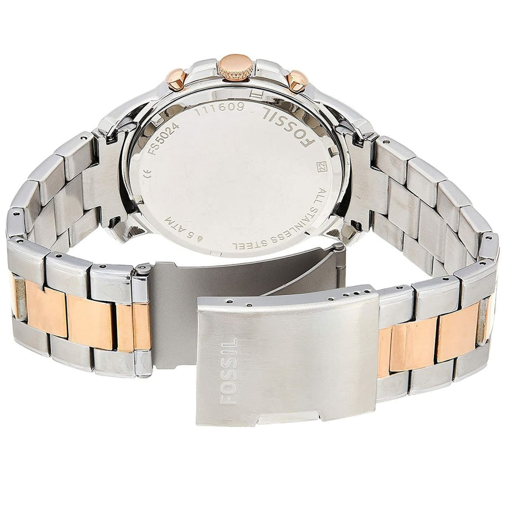 Fossil Grant Chronograph Blue Dial Two Tone Steel Strap Watch for Men - FS5024 Buy Now By Fossil