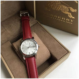 Burberry The City Silver Dial Red Leather Strap Watch for Women - BU9129 Buy Now By Burberry