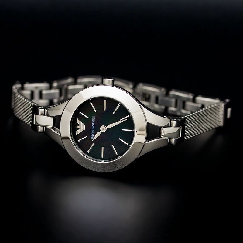 Emporio Armani Classic Quartz Black Dial Silver Steel Strap Watch For Women - AR7328 Buy Now By Emporio Armani