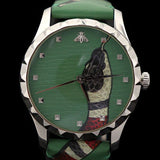Gucci G Timeless Le Marche Des Merveilles Green Dial Green Leather Strap Watch for Women - YA1264081 Buy Now By Gucci