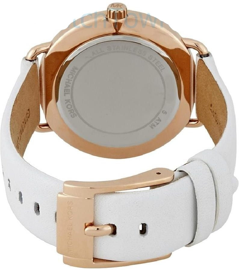 Michael Kors Portia Rose Gold Dial White Leather Strap Watch For Women - MK2660 Buy Now By Michael Kors