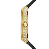 Guess Princess Crystals Gold Dial Black Silicone Strap Watch For Women - GW0439L2 Buy Now By Guess