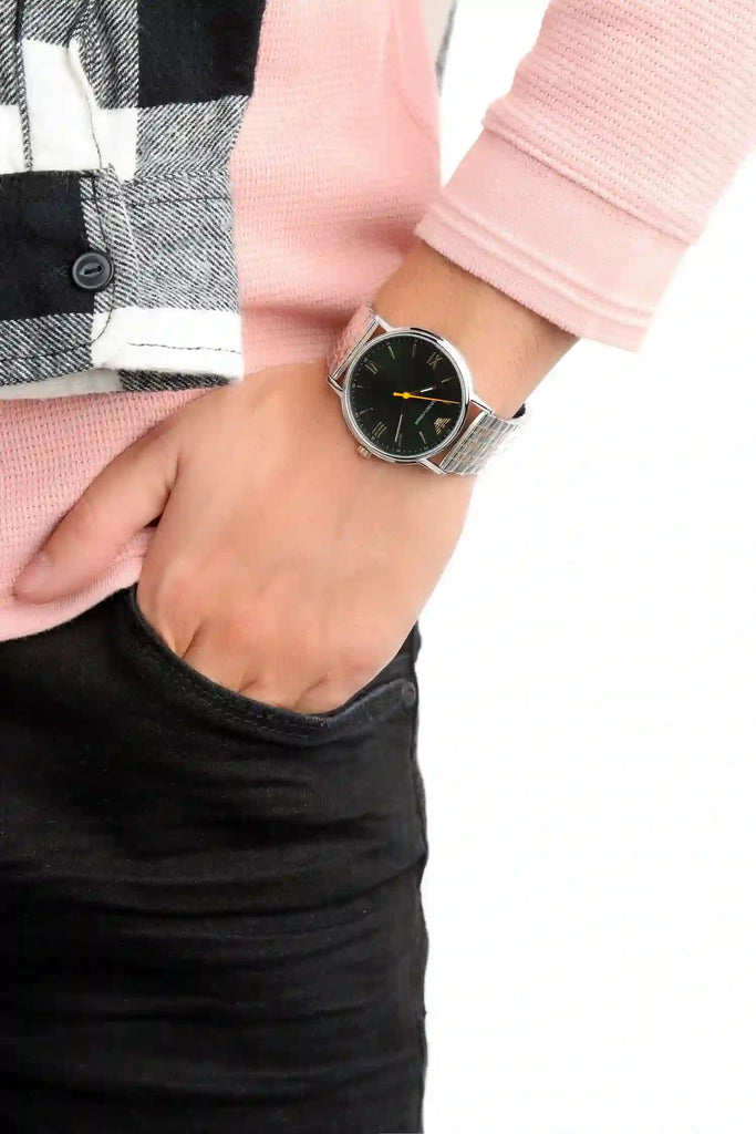 Emporio Armani Kappa Quartz Black Dial Two Tone Mesh Bracelet Watch For Men - AR11228 Buy Now By Emporio Armani