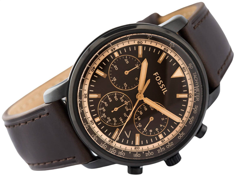 Fossil Goodwin Chronograph Brown Dial Brown Leather Strap Watch for Men - FS5529 Buy Now By Fossil
