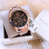 Michael Kors Bradshaw Black Dial Rose Gold Steel Strap Watch for Women - MK5854 Buy Now By Michael Kors