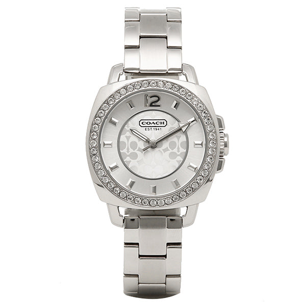 Coach Mini Boyfriend Diamonds Silver Dial Silver Steel Strap Watch for Women - 14501699 Buy Now By Coach