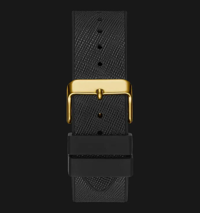 Guess Phoenix Multifunction Crystals Gold Dial Black Silicone Strap Watch For Men - GW0048G2 Buy Now By Guess