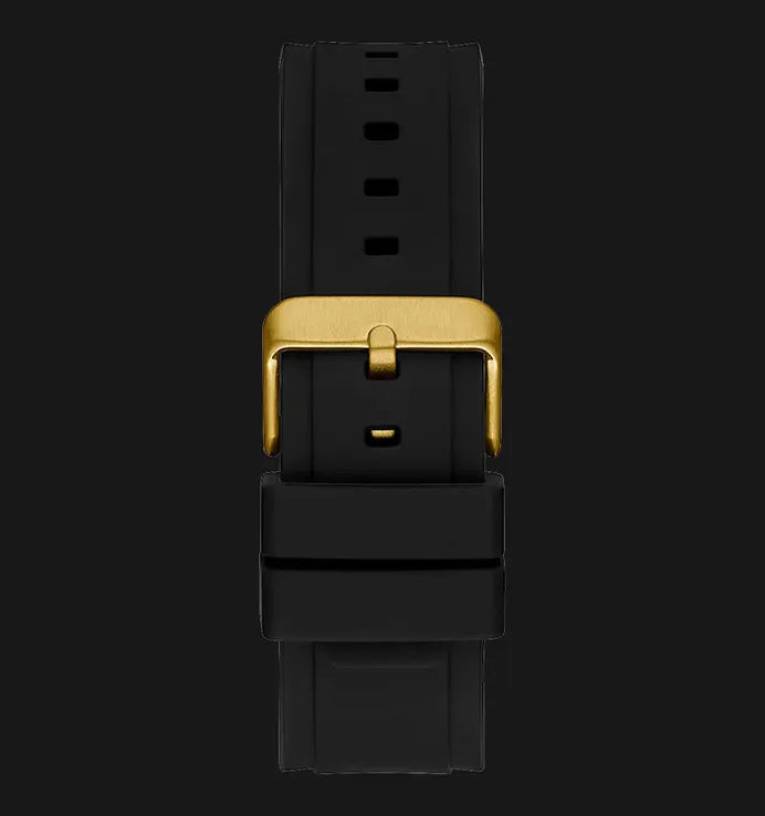 Guess Matrix Multifunction Gold Dial Black Rubber Strap Watch For Men - GW0423G2 Buy Now By Guess