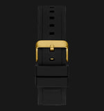 Guess Matrix Multifunction Gold Dial Black Rubber Strap Watch For Men - GW0423G2 Buy Now By Guess