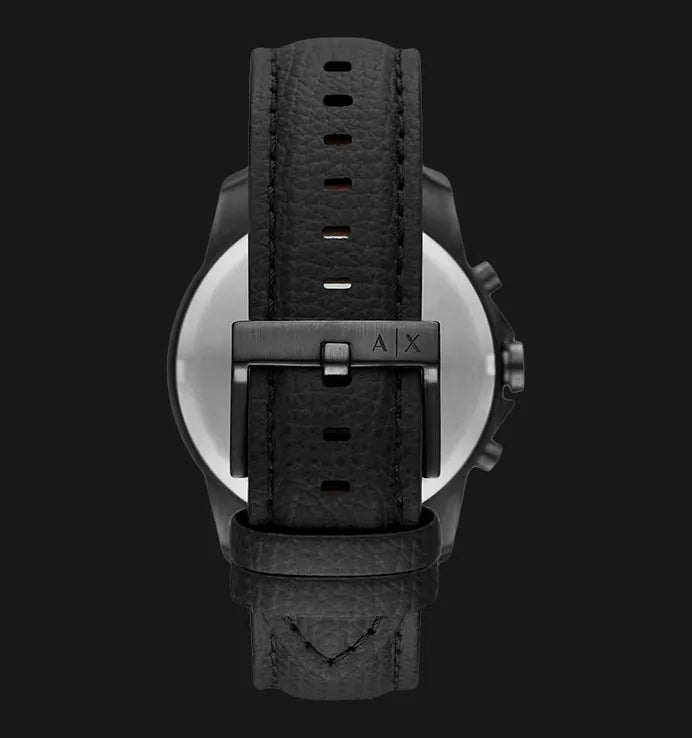Armani Exchange Banks Chronograph Black Dial Black Leather Strap Watch For Men - AX1724 Buy Now By Armani Exchange
