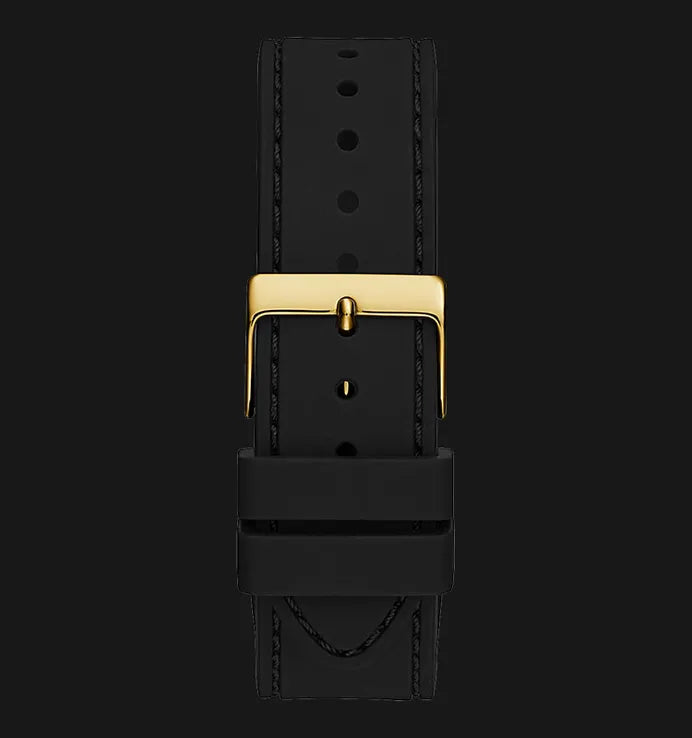 Guess Princess Crystals Gold Dial Black Silicone Strap Watch For Women - GW0439L2 Buy Now By Guess