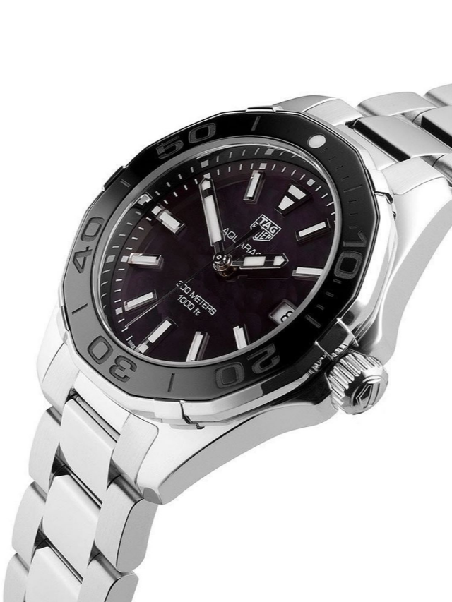 Tag Heuer Aquaracer Quartz Black Dial Silver Steel Strap Watch for Women - WAY131K.BA0748 Buy Now By Tag Heuer