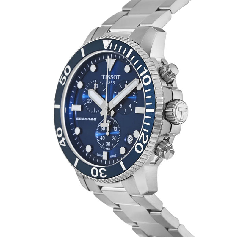 Tissot Seastar 1000 Chronograph Blue Dial Silver Steel Strap Watch For Men - T120.417.11.041.00 Buy Now By Tissot