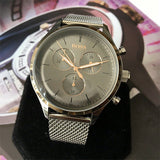 Hugo Boss Companion Chronograph Grey Dial Silver Mesh Bracelet Watch For Men - 1513549 Buy Now By Hugo Boss