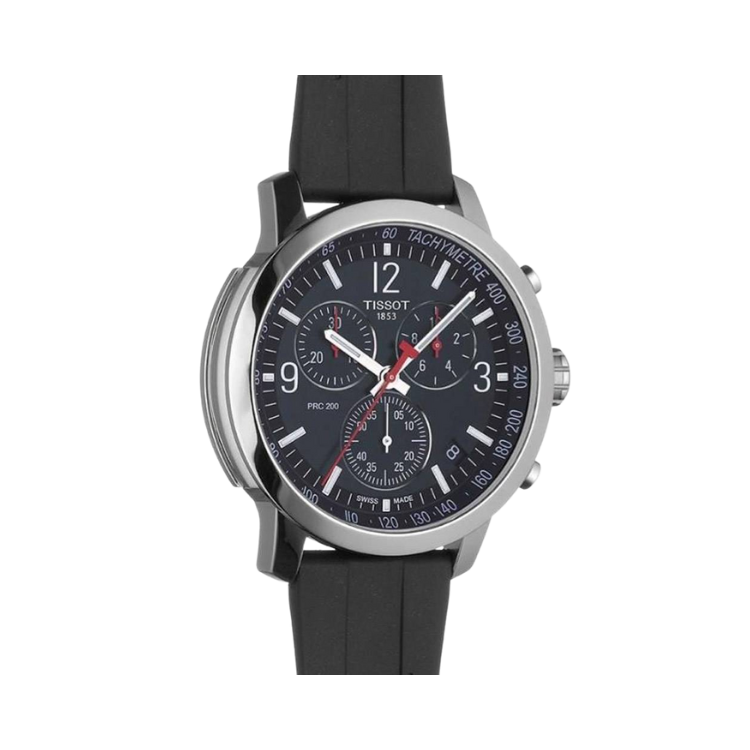 Tissot PRC 200 Chronograph Black Dial Black Rubber Strap Watch for Men - T114.417.17.057.00 Buy Now By Tissot