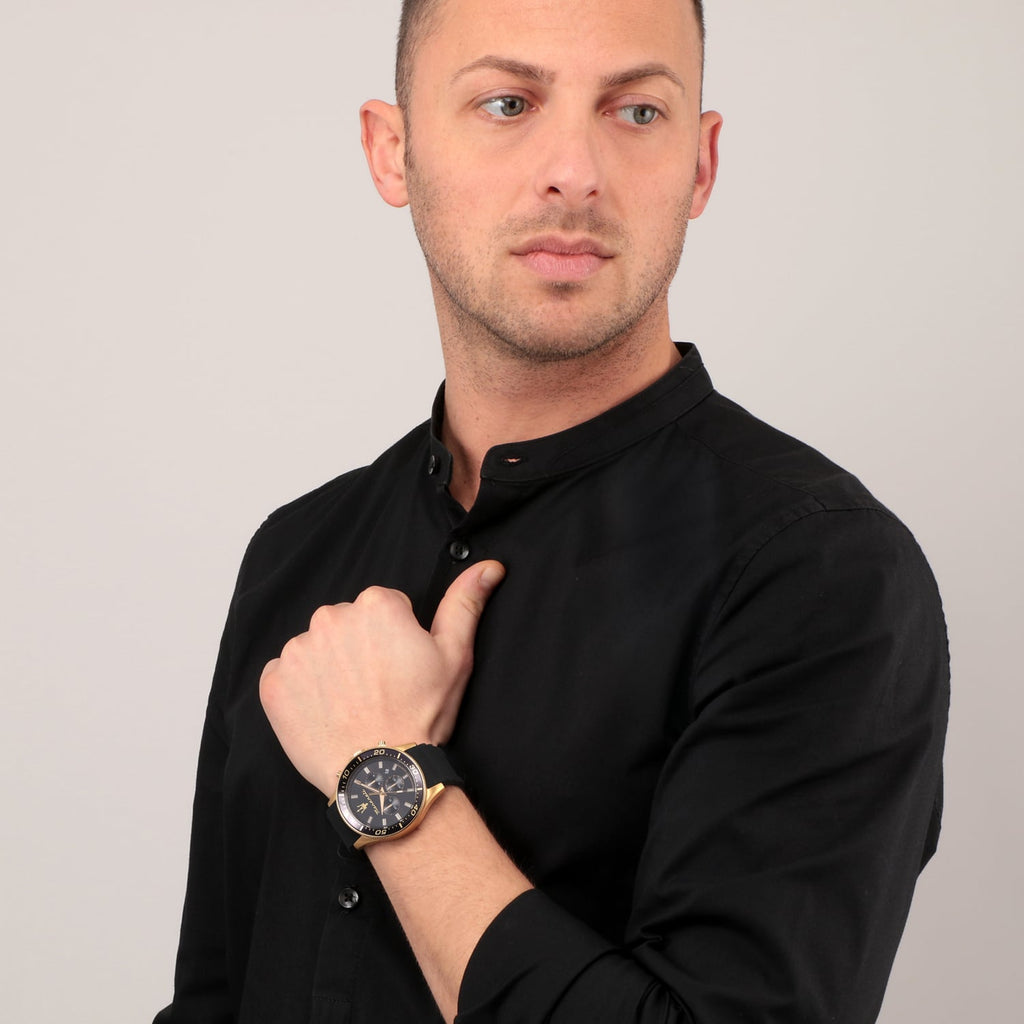 Maserati SFIDA Chronograph Black Dial Rubber Strap Watch For Men - R8871640001 Buy Now By Maserati