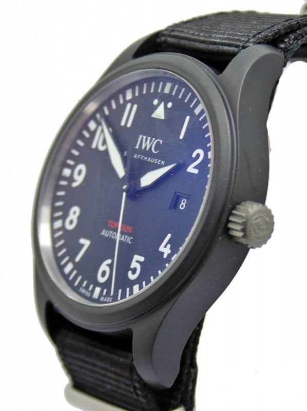 IWC Pilot Watch Chronograph Top Gun Edition Black Dial Black Nylon Strap Watch for Men - IW326901 Buy Now By IWC