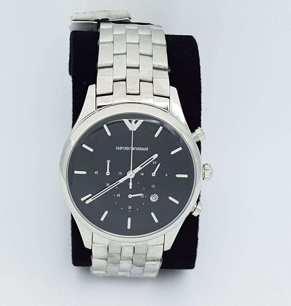 Emporio Armani Chronograph Black Dial Silver Steel Strap Watch For Men - AR11017 Buy Now By Emporio Armani